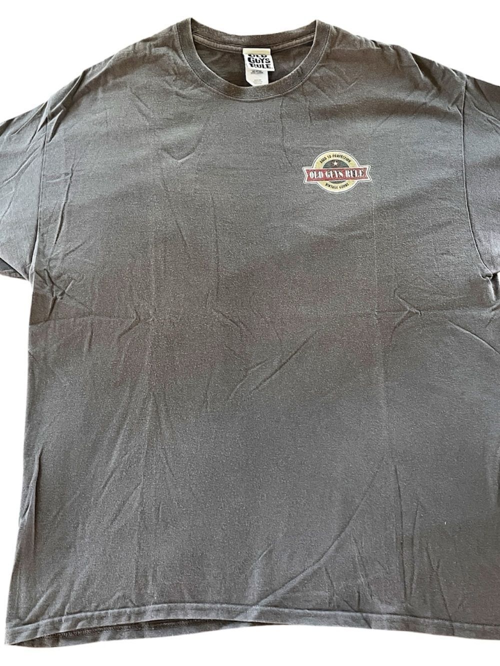 Old Guys Rule Men's Gray Logo Crew Neck T-Shirt Size XL
